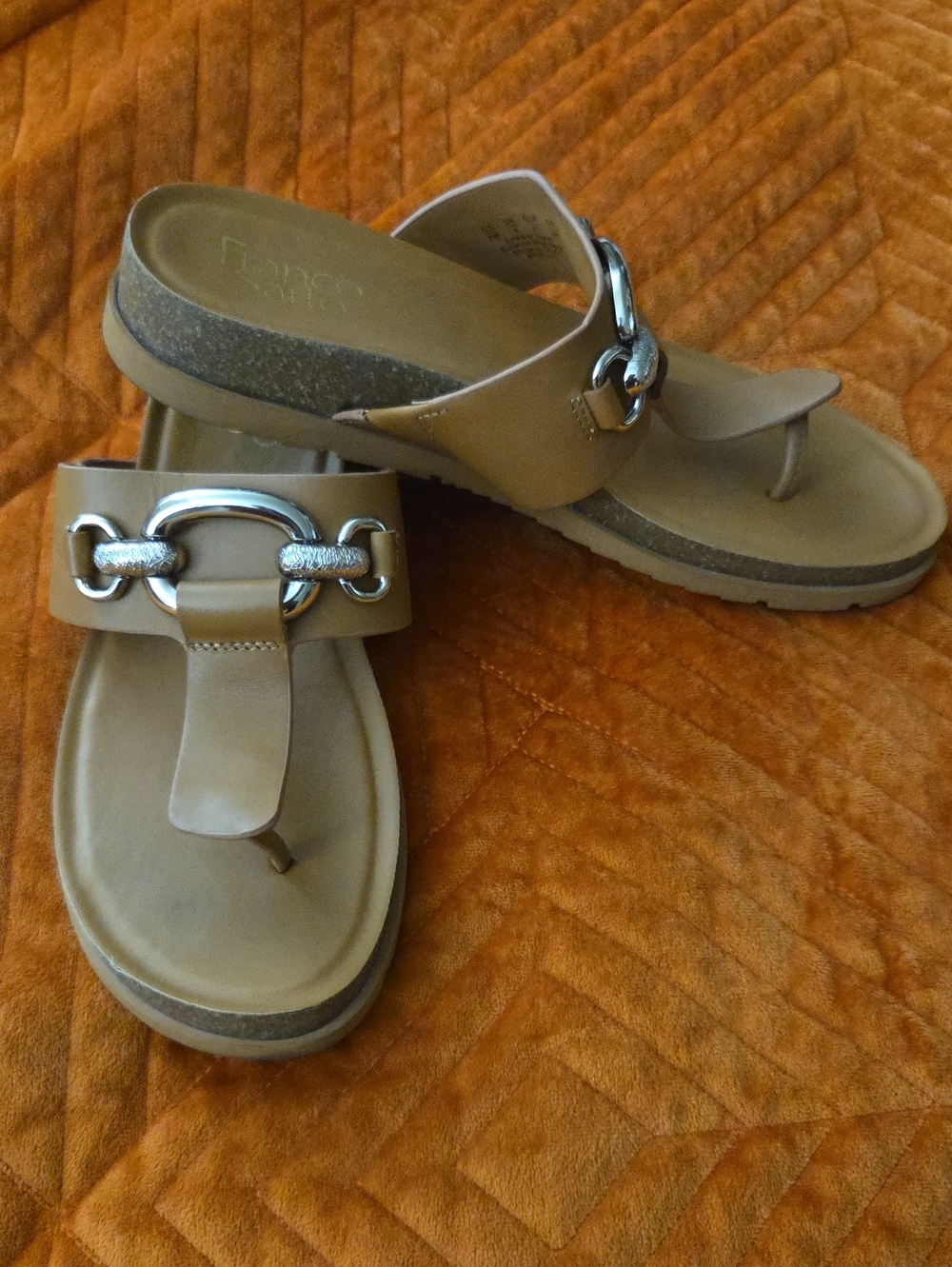 Franco Sarto Leather Sandals In Tan